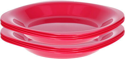 Verjaardag/kinder/camping borden - 8x stuks - Dia 21 cm - roze - kunststof - onbreekbaar