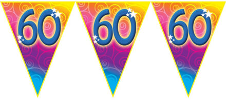 Verjaardag leeftijd vlaggenlijn - 60 jaar - 5 meter - kunststof - jubileum