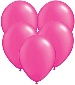 Verjaardag party ballonnen - neon knalroze - 200x stuks - latex - 30 cm - versiering