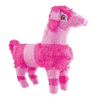 Verjaardag pinata - Roze hond - 47 x 52 x 13 cm - papier - dieren - feestje Donkerroze