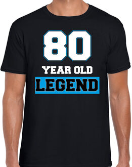 Verjaardag shirt 80 jaar zwart heren - legend 80 cadeau t-shirt L