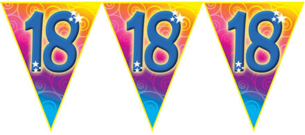 Verjaardag thema 18 jaar geworden feest vlaggenlijn - 5 meter - Feestartikelen/versiering