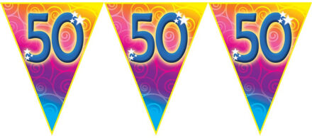 Verjaardag thema 50 jaar geworden feest vlaggenlijn van 5 meter Multi