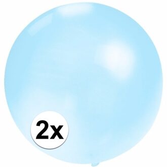 Verjaardagfeest ballonnen - 2x - 60 cm - blauw - extra grote ballon - versiering - verjaardag