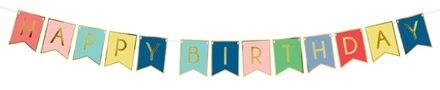 Verjaardags feest slinger - Happy Birthday - multi kleur - 1,75 meter - feest slinger