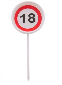 Verjaardagsfeest leeftijd cocktailprikkers - 18 jaar - 12x stuks - thema stopbord - hapjes prikker Multi