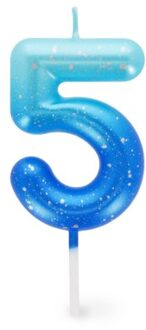 verjaardagskaarsjes nummers groen / blauw - 5
