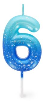 verjaardagskaarsjes nummers groen / blauw - 6