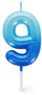 verjaardagskaarsjes nummers groen / blauw - 9