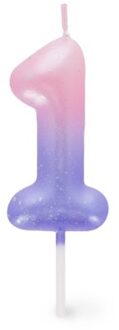 verjaardagskaarsjes nummers roze / paars - 1