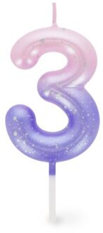 verjaardagskaarsjes nummers roze / paars - 3