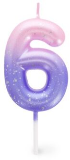 verjaardagskaarsjes nummers roze / paars - 6
