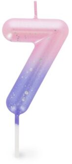 verjaardagskaarsjes nummers roze / paars - 7