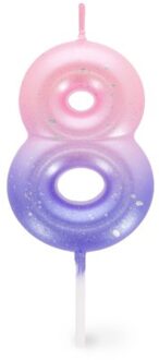 verjaardagskaarsjes nummers roze / paars - 8