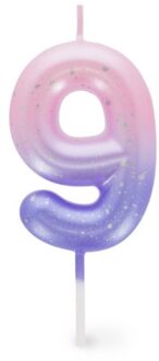 verjaardagskaarsjes nummers roze / paars - 9