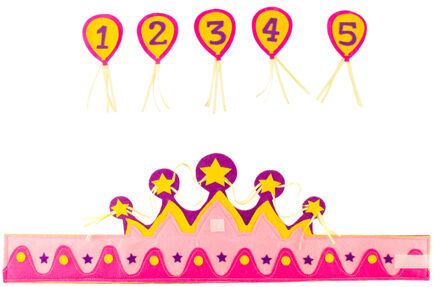 Verjaardagskroon leeftijden 1 tot 5 meisjes