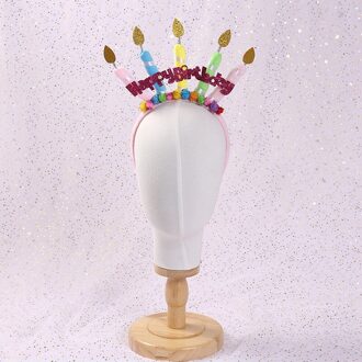 Verjaardagstaart Kaars Gelukkige Verjaardag Hoofdband Foto Props Partij Hoofdband Verjaardag Meisje Hoofdband Verjaardag Decoratie 01