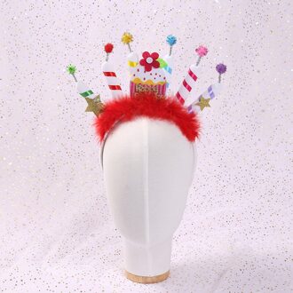 Verjaardagstaart Kaars Gelukkige Verjaardag Hoofdband Foto Props Partij Hoofdband Verjaardag Meisje Hoofdband Verjaardag Decoratie 02