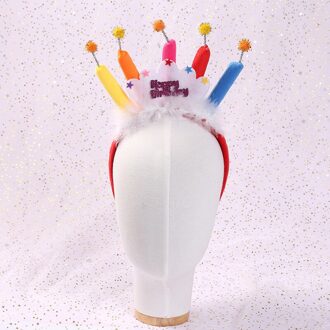 Verjaardagstaart Kaars Gelukkige Verjaardag Hoofdband Foto Props Partij Hoofdband Verjaardag Meisje Hoofdband Verjaardag Decoratie 03