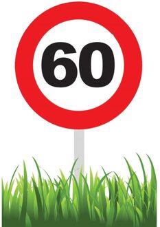 Verkeersbord 60 jaar tuin 36cm Rood - Zalm