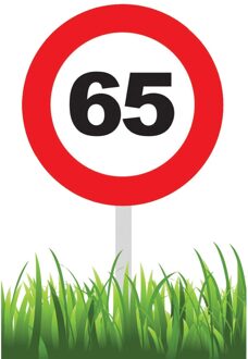 Verkeersbord 65 jaar tuin 36cm Multikleur - Print