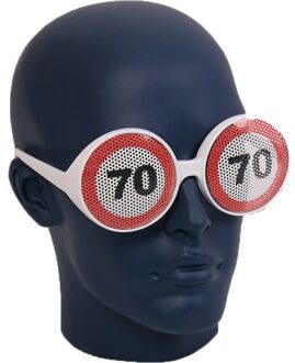 Verkeersbord bril 70 jaar - Verkleedbrillen Multikleur