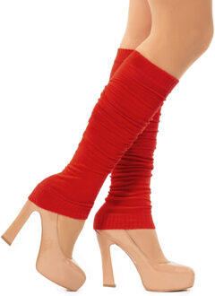 Verkleed beenwarmers - rood - one size - voor dames - Carnaval accessoires