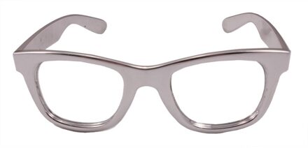 Verkleed bril metallic zilver