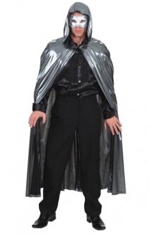 Verkleed cape Venitiaans - zilver - voor dames en heren - one size - Carnaval verkleed accessoires
