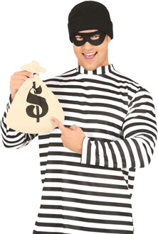 Verkleed/carnaval set Boef - heren -? 3-delig - gevangene kostuum Multi