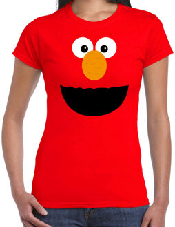 Verkleed / carnaval t-shirt - rode cartoon knuffel pop - voor dames M
