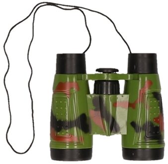 Verkleed carnaval verrekijker camouflage print - voor kinderen/volwassenen - kunststof - Explorer Groen