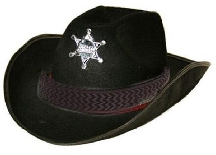 Verkleed cowboy hoed sheriff - zwart - volwassenen - Carnaval hoeden