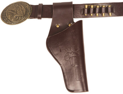 Verkleed cowboy holster voor 1 revolver/pistool voor volwassenen Bruin