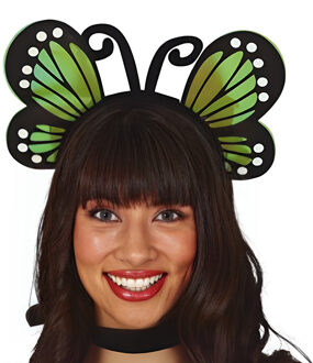 Verkleed diadeem vlinder vleugels - groen - meisjes/dames - Carnaval