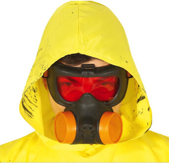 Verkleed gasmasker voor volwassenen - zwart/oranje - Halloween maskers - kunststof
