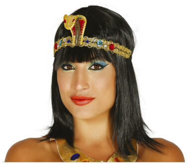 Verkleed haarband Cleopatra - goud - Egypte thema party - Carnaval diadeem Goudkleurig