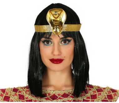 Verkleed haarband Cleopatra - goud - Egypte thema party - Carnaval diadeem Goudkleurig