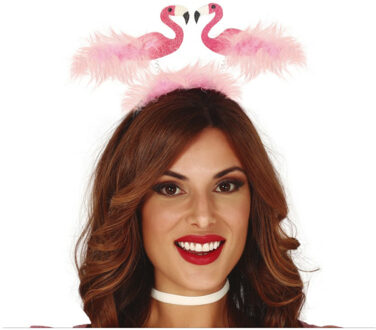 Verkleed haarband flamingo - tropical/Hawaii party - Carnaval diadeem
