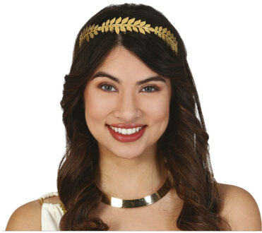 Verkleed haarband lauwerkrans - dames - goud - Romeinse rijk thema party - Carnaval tiara