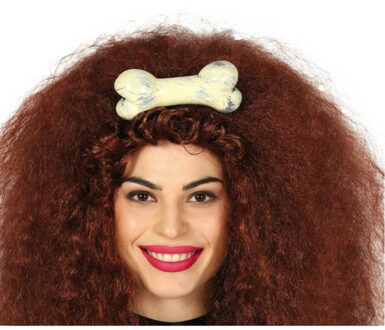 Verkleed haardecoratie bot op clip - holbewoner thema party - Carnaval haar accessoires