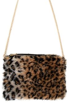 Verkleed handtas - luipaard/panter print - dames - pluche - foute party/carnaval