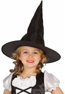Verkleed heksenhoed Beryl - zwart - voor kinderen - Halloween verkleed accessoires