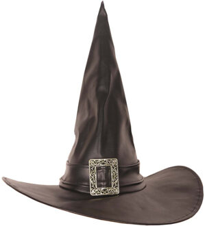 Verkleed heksenhoed - zwart - voor volwassenen - Luxe Halloween hoofddeksels