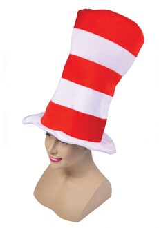 verkleed hoed rood/wit gestreept - volwassenen - dr.seuss