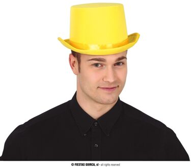 verkleed hoge hoed - geel - voor volwassenen