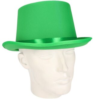 Verkleed hoge hoed - groen - voor volwassenen - carnaval kleuren thema accessoires