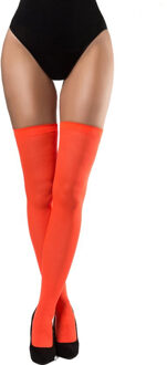 Verkleed kniekousen - oranje - one size - voor dames One size