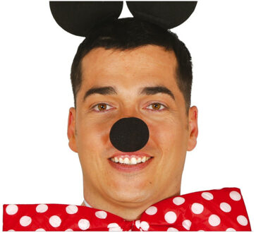 Verkleed neus muis - fopneus - zwart - dieren verkleed accessoires