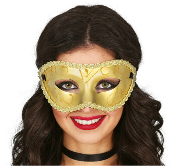 Verkleed oogmasker Venitiaans - goud - volwassenen - Carnaval/gemaskerd bal Goudkleurig